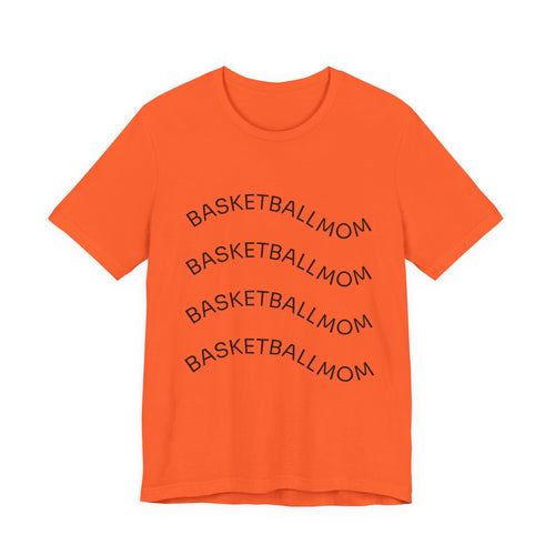 "Basketball Mom" Wavy Text Short Sleeve Tee
