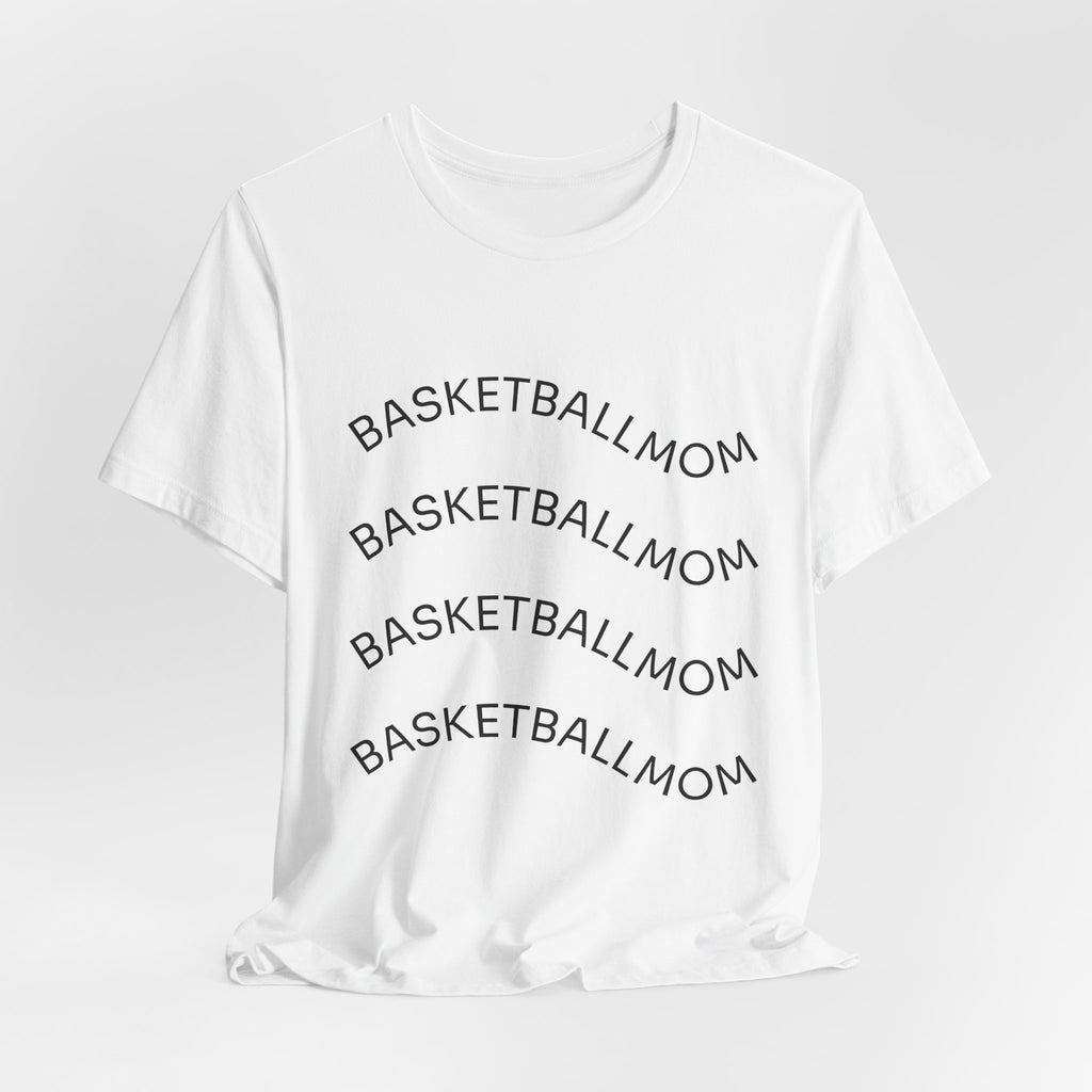 "Basketball Mom" Wavy Text Short Sleeve Tee