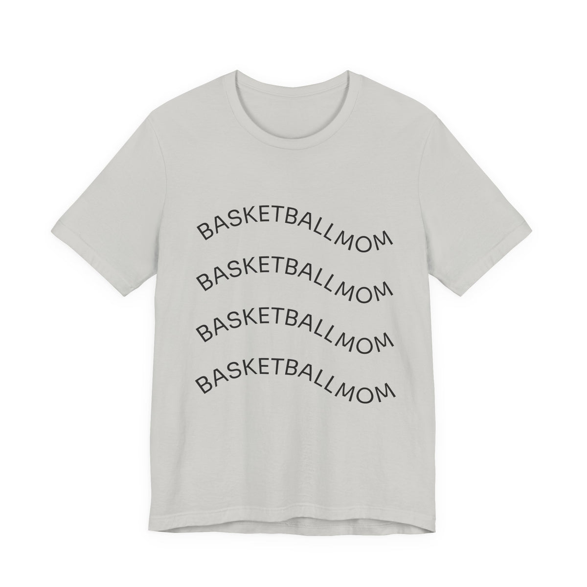 "Basketball Mom" Wavy Text Short Sleeve Tee