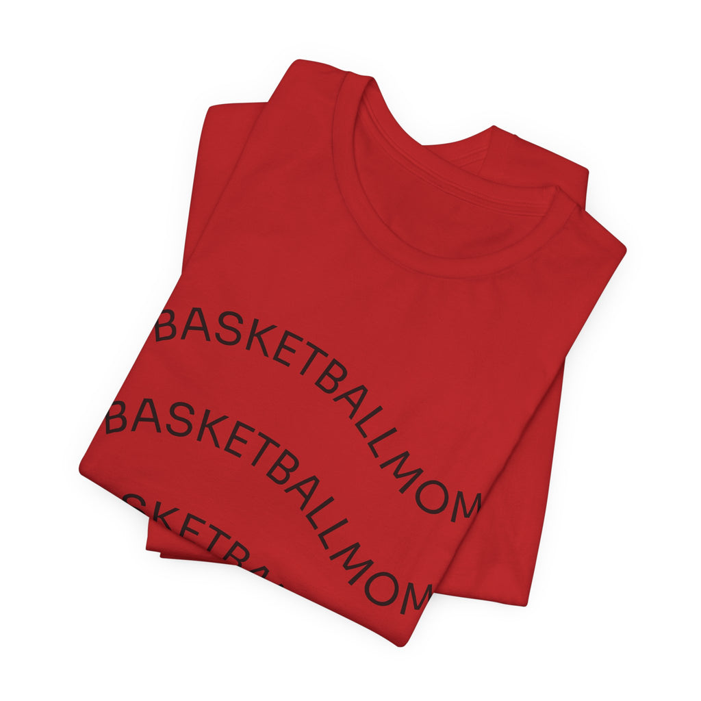 "Basketball Mom" Wavy Text Short Sleeve Tee