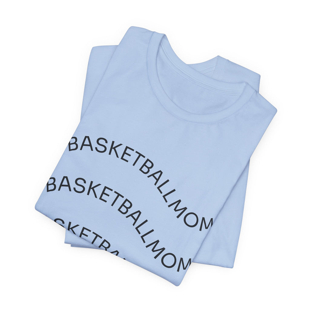 "Basketball Mom" Wavy Text Short Sleeve Tee
