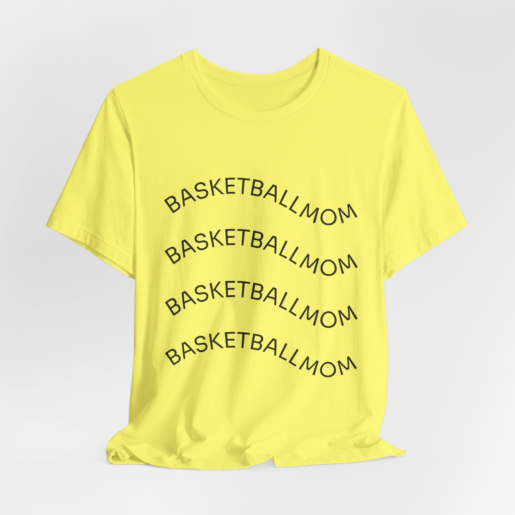 "Basketball Mom" Wavy Text Short Sleeve Tee