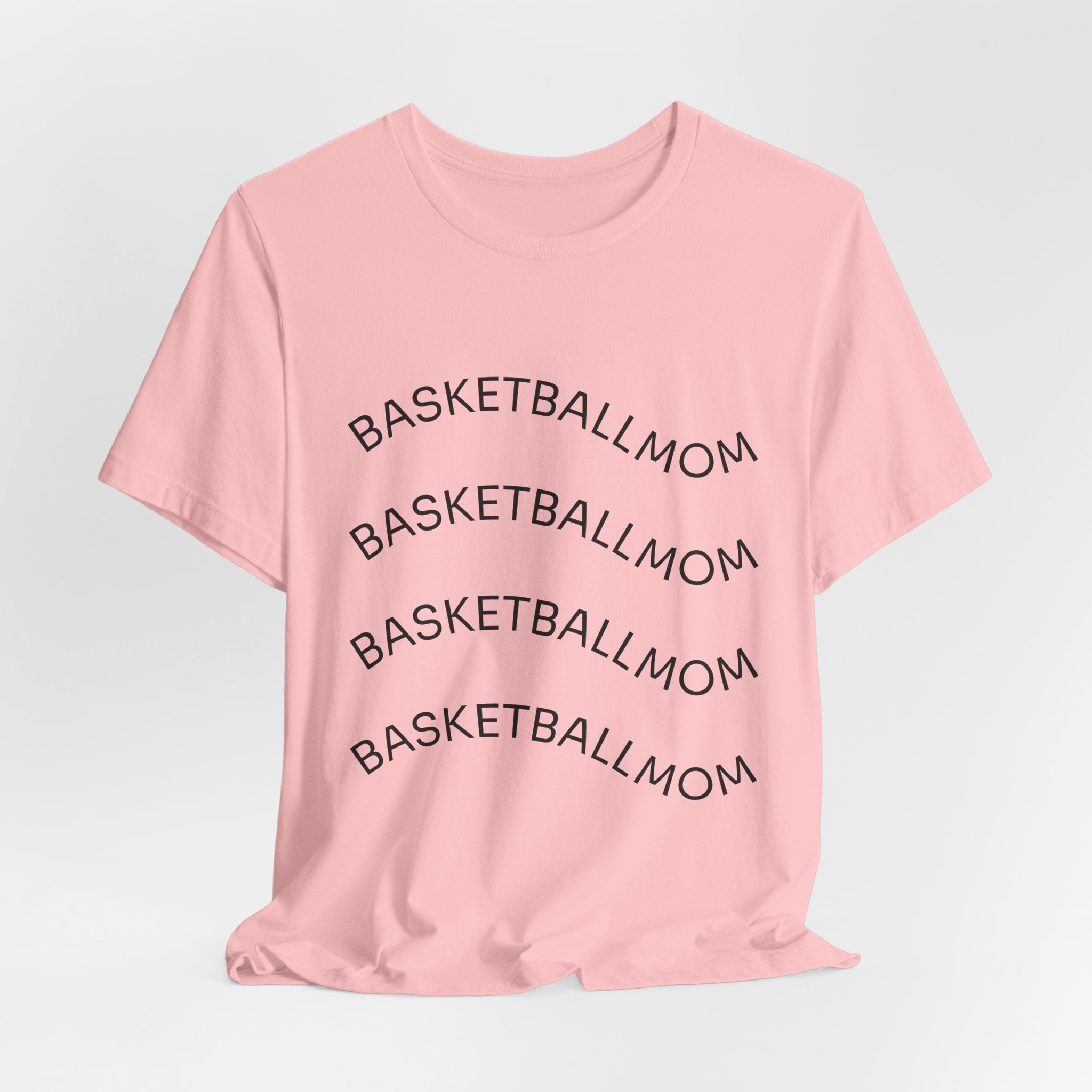 "Basketball Mom" Wavy Text Short Sleeve Tee