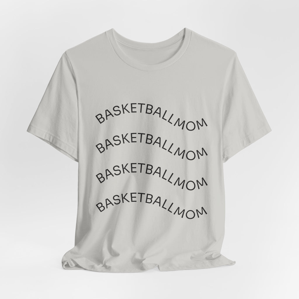"Basketball Mom" Wavy Text Short Sleeve Tee