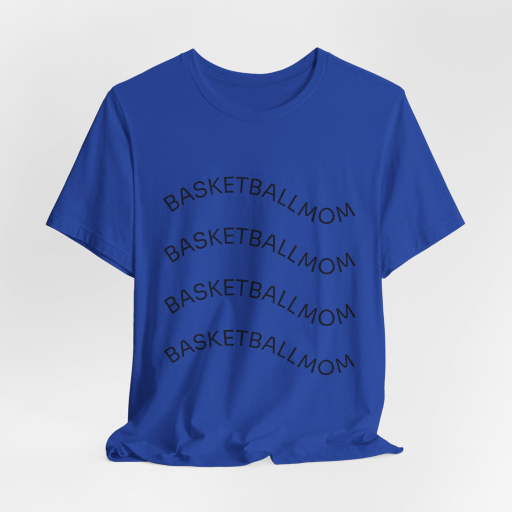 "Basketball Mom" Wavy Text Short Sleeve Tee