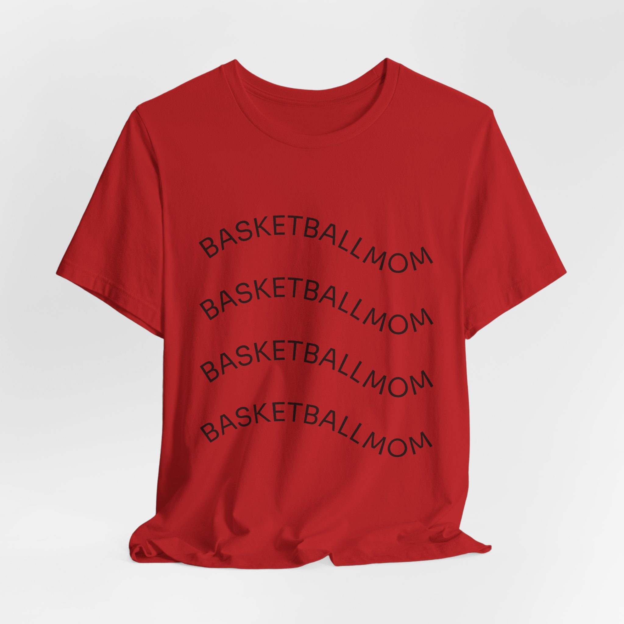 "Basketball Mom" Wavy Text Short Sleeve Tee