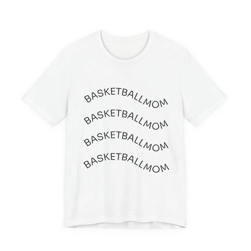 "Basketball Mom" Wavy Text Short Sleeve Tee