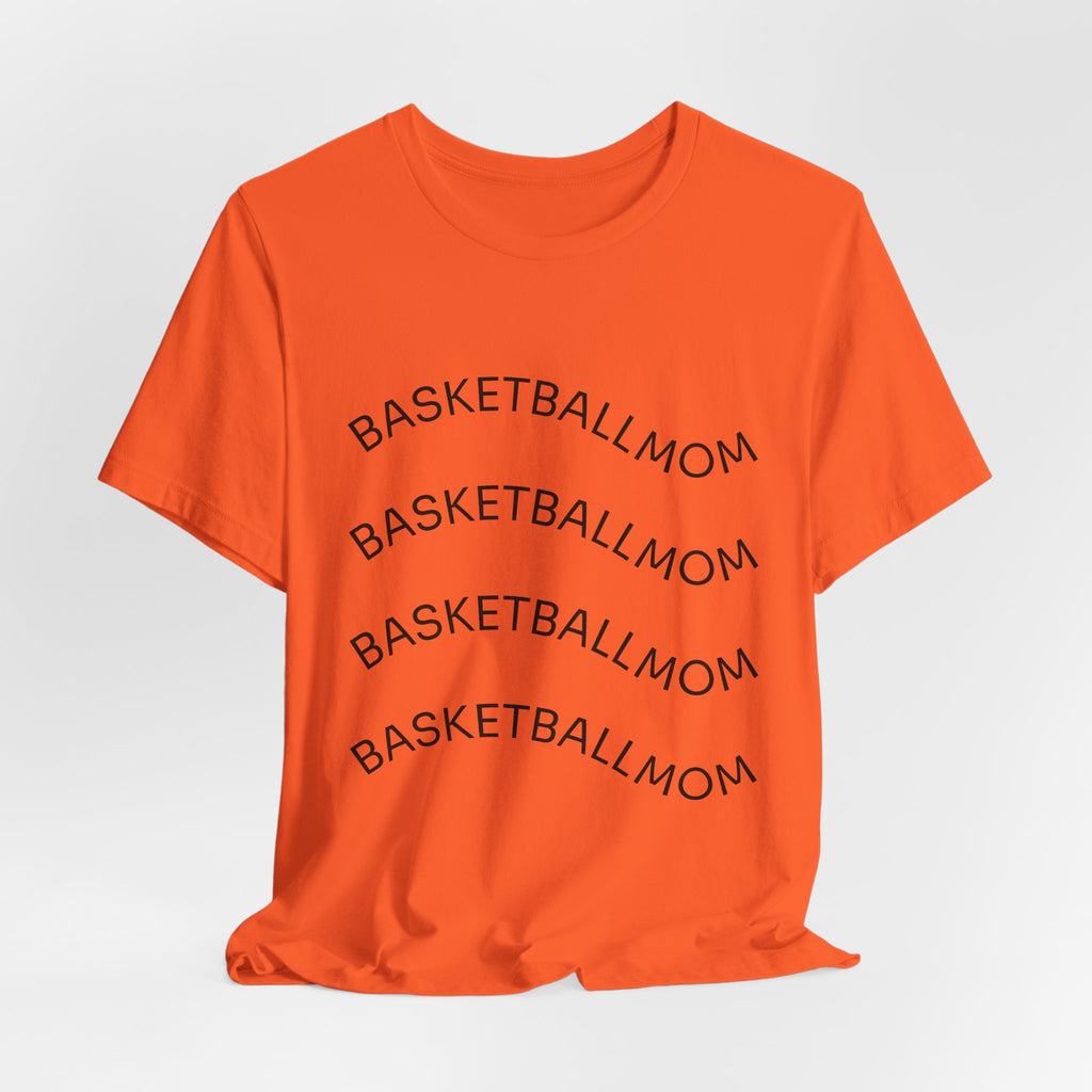 "Basketball Mom" Wavy Text Short Sleeve Tee
