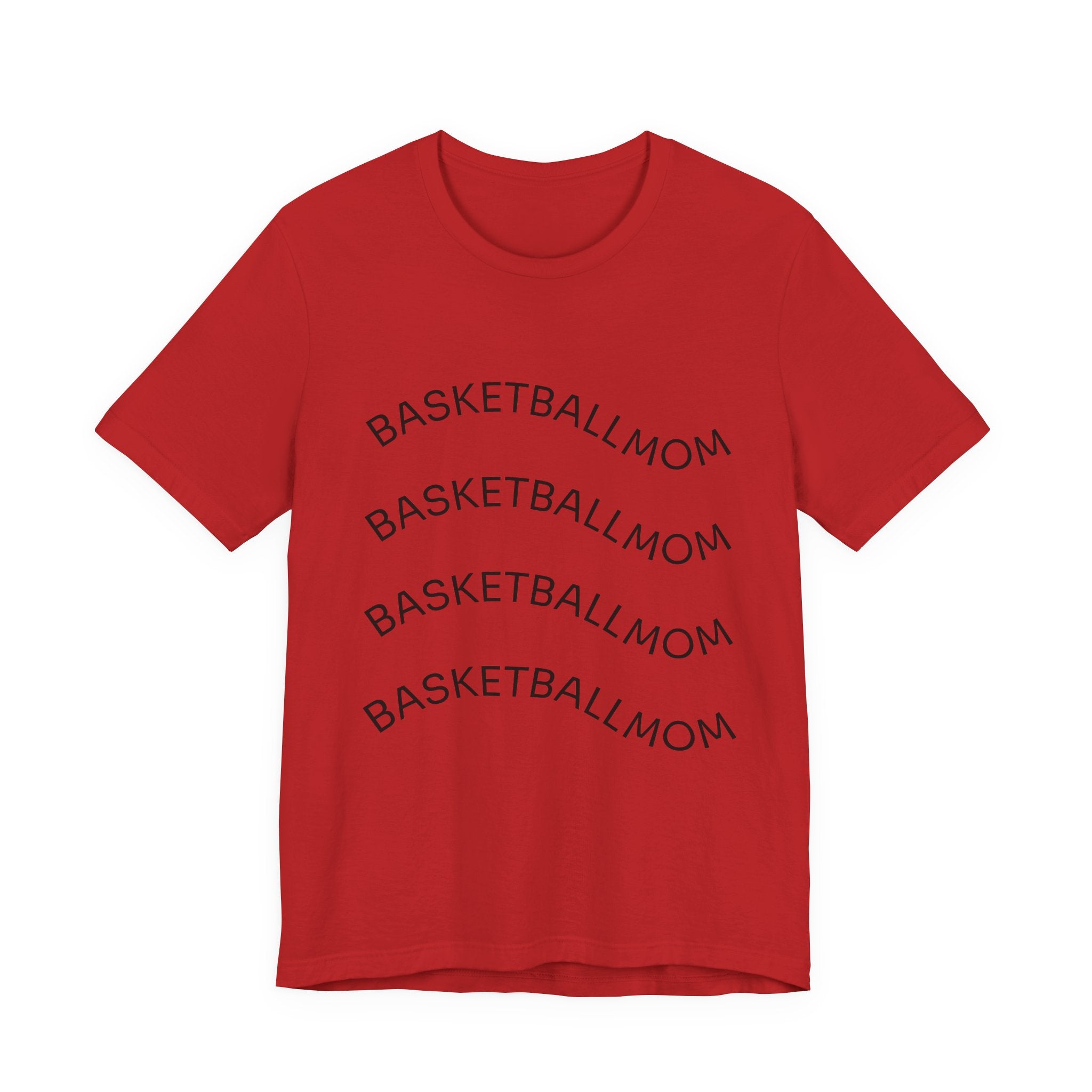 "Basketball Mom" Wavy Text Short Sleeve Tee