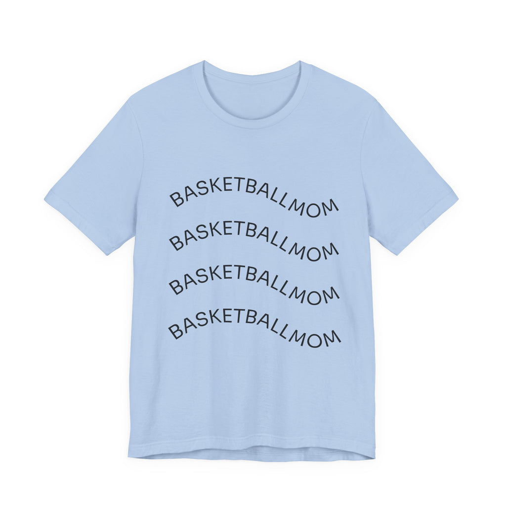 "Basketball Mom" Wavy Text Short Sleeve Tee