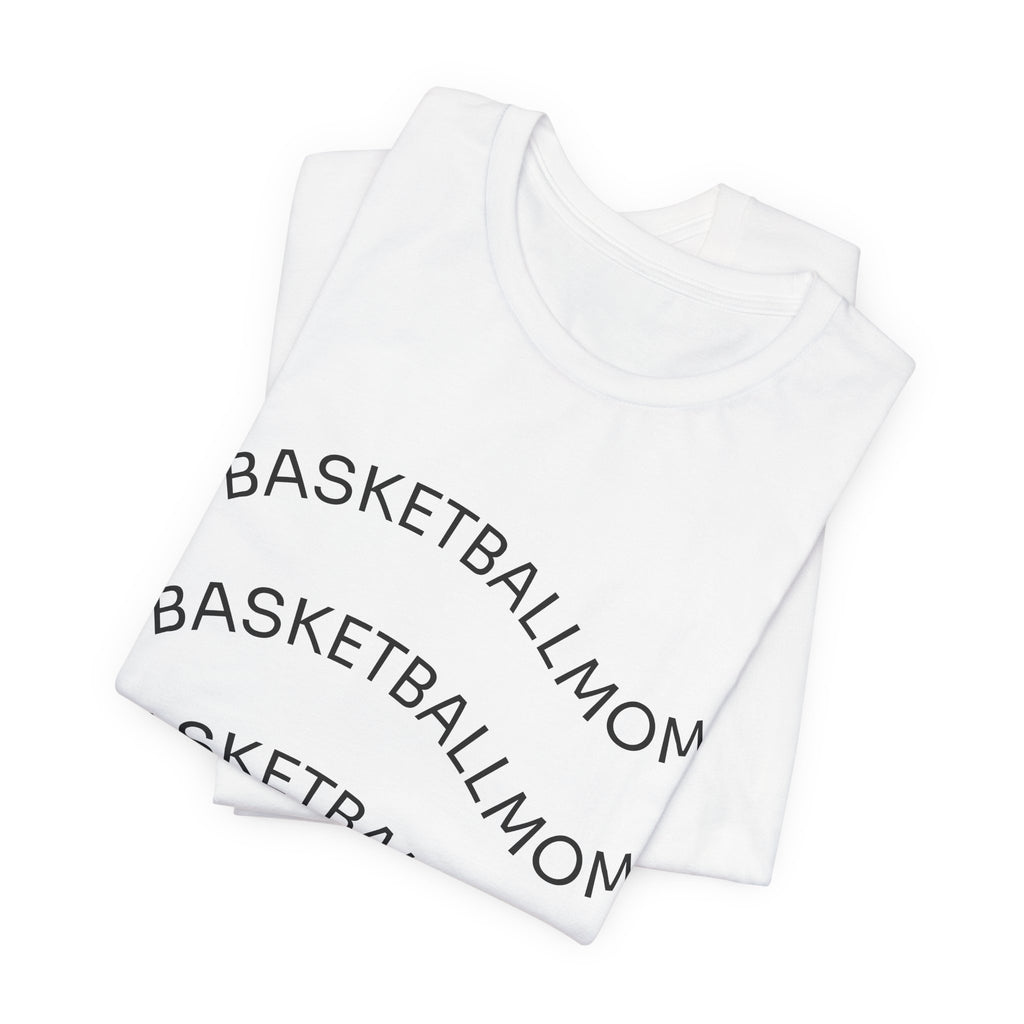 "Basketball Mom" Wavy Text Short Sleeve Tee